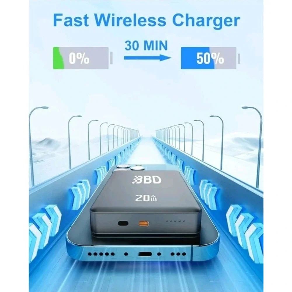 BBD Magnetic Power Bank for iPhone12000mAh Magsafe Battery Pack w 20w‎ - Sealed